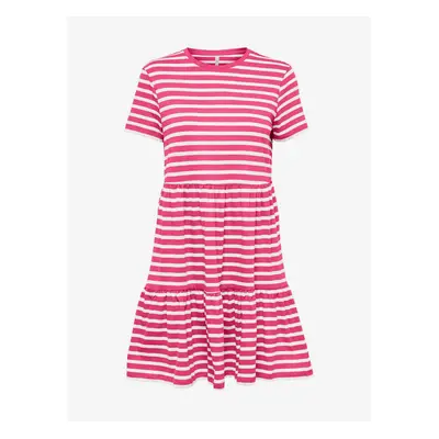 Dark pink women's striped dress ONLY May