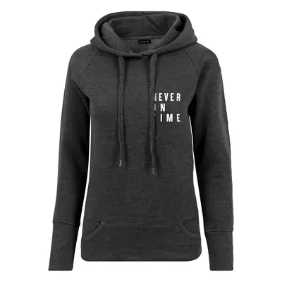 Ladies Never On Time Hoody Coal