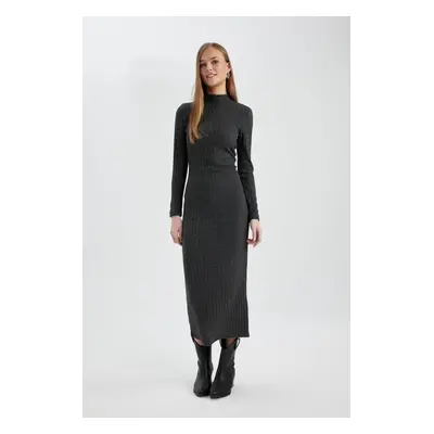 DEFACTO Bodycon Half Turtleneck Long Sleeve Maxi Dress