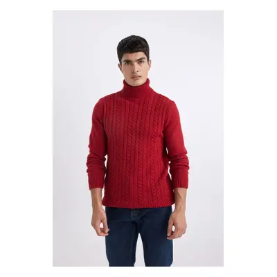 DEFACTO Standard Fit Regular Cut Hair Knitted Turtleneck Knitwear Sweater