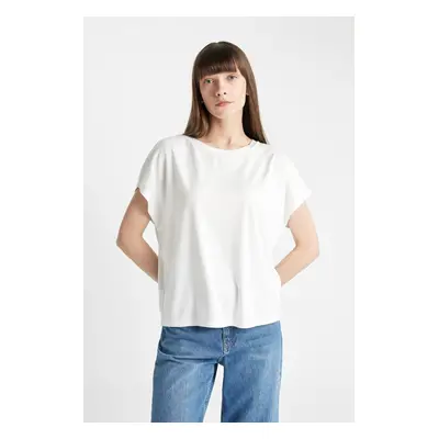 DEFACTO Crew Neck Modal Basic Short Sleeve T-Shirt