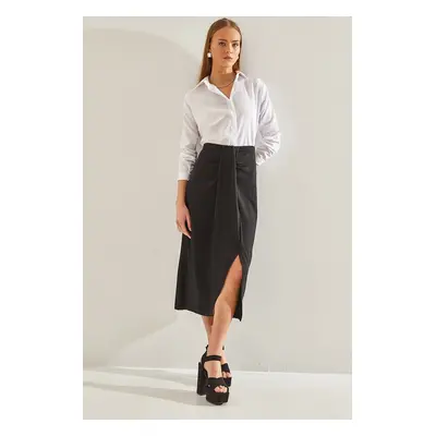 Bianco Lucci Women's Front Gathered Skirt