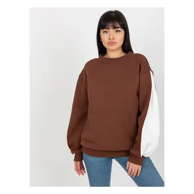 Dark brown hoodie with flared sleeves