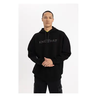 DEFACTO Oversize Fit Hooded Printed Sweatshirt