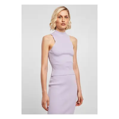 Women's turtleneck with a short rib knit lilac