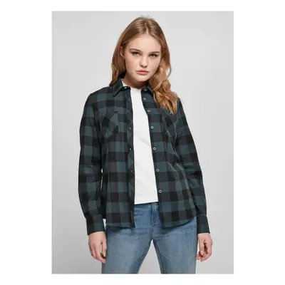 Ladies Turnup Checked Flanell Shirt jasper/black