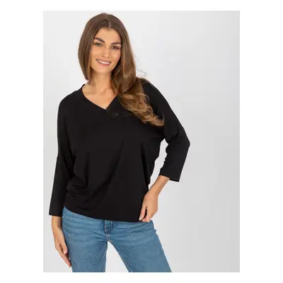 Black lady's blouse with neckline