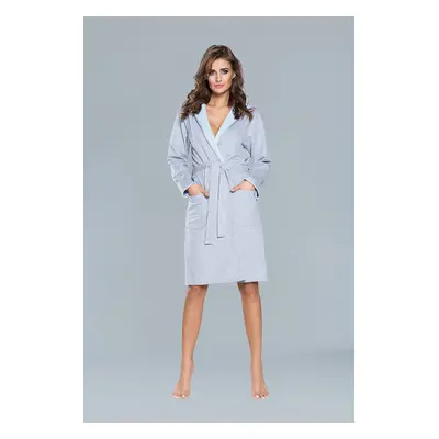 Comfortable bathrobe with long sleeves - blue