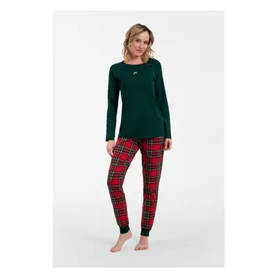 Women's Tess pajamas, long sleeves, long legs - green/print