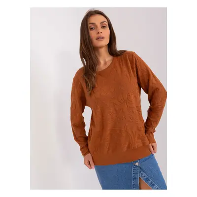 Light brown classic sweater with long sleeves