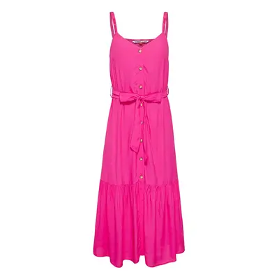 Tommy Jeans Dress - TJW BUTTON THRU MIDI DRESS pink