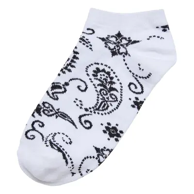 Bandana Pattern No Show Socks 5-Pack white