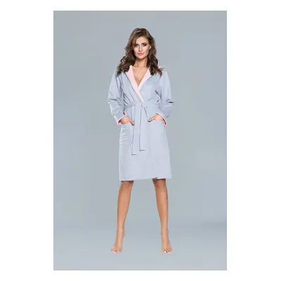 Comfortable robe with long sleeves - apricot