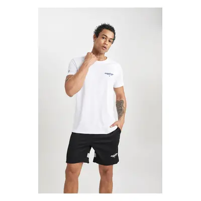 DEFACTO Fit Slim Fit Collar Printed Short Sleeve Sports T-Shirt