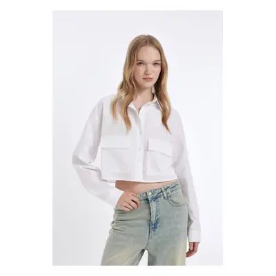 DEFACTO Cool Oversize Fit Poplin Long Sleeve Shirt