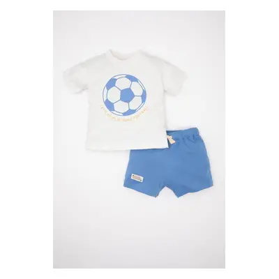 DEFACTO Baby Boy Printed Short Sleeve T-Shirt Shorts Piece Set