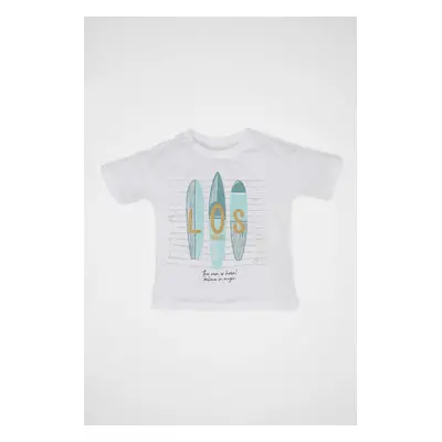 DEFACTO Baby Boy Crew Neck Printed Short Sleeve T-Shirt