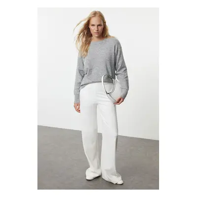 Trendyol Grey Wool Wide Pattern Basic Knitwear Sweater