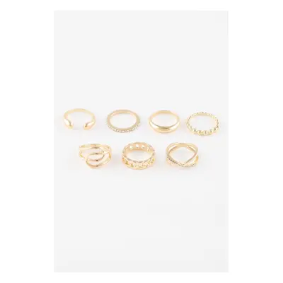 DEFACTO Women's 7-Piece Gold Ring