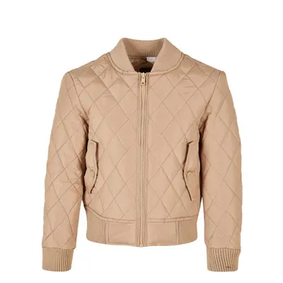 Girls' Diamond Quilt Nylon Union Jacket Beige