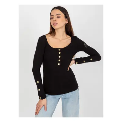 Black ribbed blouse by OCH BELLA