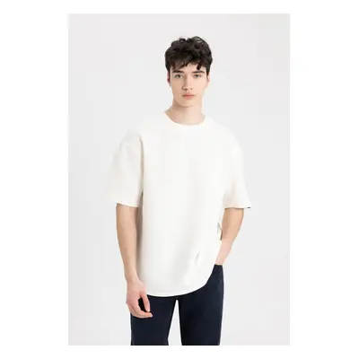 DEFACTO Comfort Regular Fit Relaxed Pattern Crew Neck Short Sleeve Basic T-Shirt