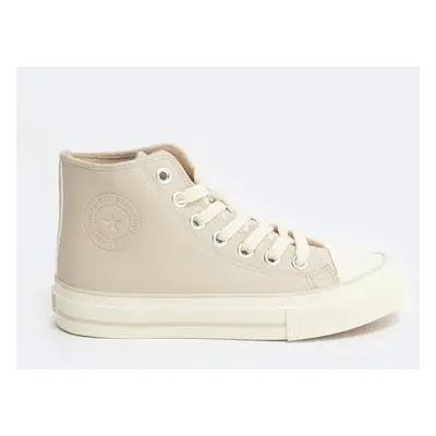 Women's Insulated Eco Leather Sneakers Beige Big Star