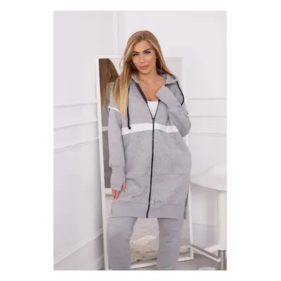 Insulated set with a long sweatshirt of gray color