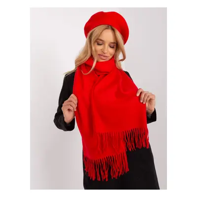 Red wide women's scarf