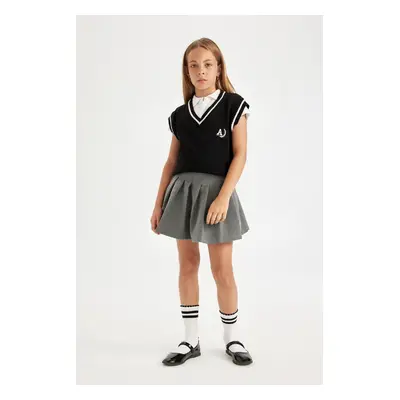 DEFACTO Girls Basic Pleated Elastic Waist School Skirt