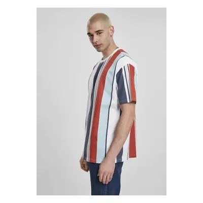 Heavy Oversized Big AOP Stripe Tee Burnt Red