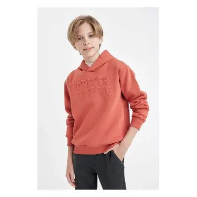 DEFACTO Boy Orange Regular Fit Hooded Sweatshirt