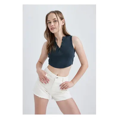 DEFACTO Cool Fitted Ribbed Camisole Washed Pale Effect Undershirt