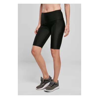 Women's Shiny Rib Cycle shorts with high waist black