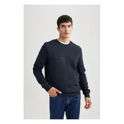 DEFACTO Regular Fit Crew Neck Waffle Basic Sweatshirt