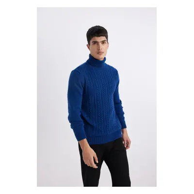 DEFACTO Standard Fit Regular Cut Knit Detailed Turtleneck Knitwear Sweater