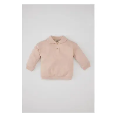 DEFACTO Baby Girl Sweatshirt with Soft Fuzzy Inside Collar