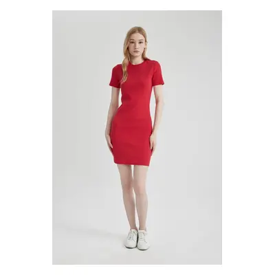 DEFACTO Bodycon Ribbed Camisole Short Sleeve Mini Dress