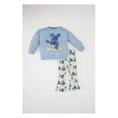 DEFACTO Baby Girl Disney Lilo & Stitch Sweatshirt Bottom 2-Piece Set