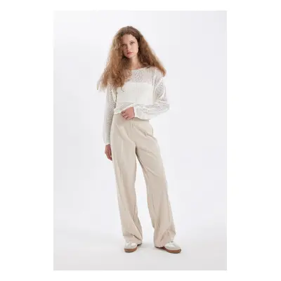 DEFACTO Wide Leg High Waist Standard Length Trousers