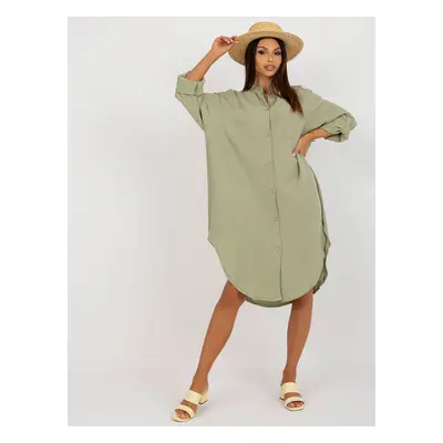 Light green midi dress with stand-up collar by OCH BELLA