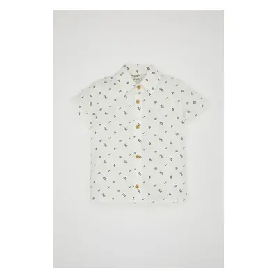 DEFACTO Baby Boy Flame Poplin Patterned Short Sleeve Shirt