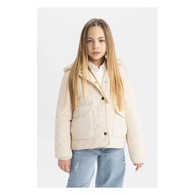 DEFACTO Girls Waterproof Hooded Coat