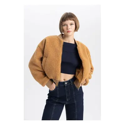 DEFACTO Bomber Plush Jacket Coat