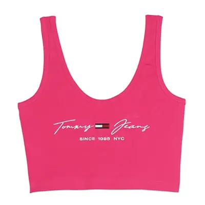 Tommy Jeans Tank top - TJW SCRIPT LINEAR RIB TOP pink