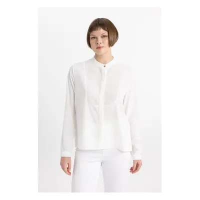 DEFACTO Regular Fit Magnificent Collar Crepe Long Sleeve Blouse