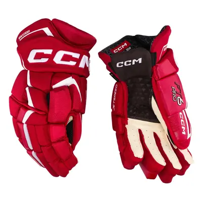 Ice Hockey Gloves CCM JetSpeed FT6 Pro Red/White Inch