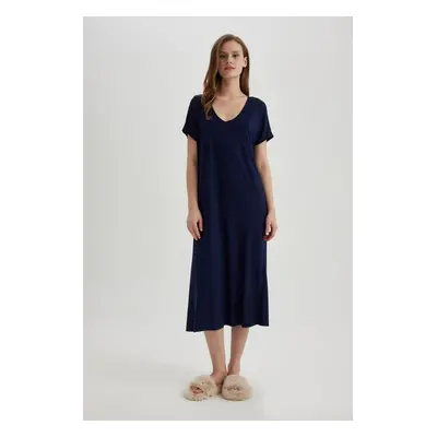 DEFACTO Fall In Love Regular Fit V Neck Short Sleeve Viscose Nightgown