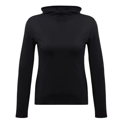 Trendyol Black Micro Reflective Print Detailed Hooded Knitted Sports Top/Blouse