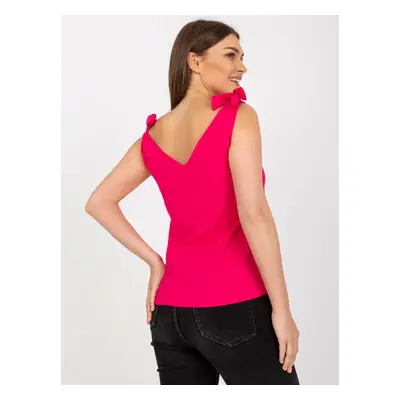 Fuchsia top RUE PARIS with tie-up straps